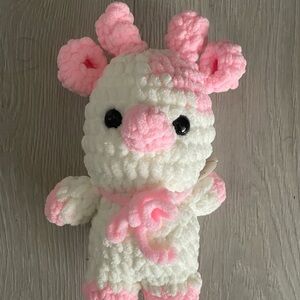 Adorable Pink and White Plush crocheted Toy